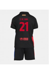 Fotbalové Dres Barcelona Frenkie de Jong #21 Dětské Venkovní Oblečení 2024-25 Krátký Rukáv (+ trenýrky)